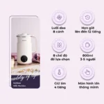 Máy Làm Sữa Hạt Đa Năng OSTMARS Nấu Cháo Súp Hẹn Giờ Thông Minh Công Suất 600W, Dung Tích 800ml - Ảnh 8