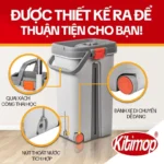 Bộ Cây Lau Nhà Tự Vắt KITIMOP PRO MAX, Thùng Lau Nhà Tự Vắt Thông Minh, Chổi Lau Nhà Xoay 360 Độ, 3 Bông Lau - Ảnh 7