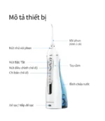 Máy tăm nước không dây Lock&Lock - 4 chế độ phun, Sạc đầy dùng trong 20 ngày, phù hợp răng niềng - 2 dung tích - ENR156BLU / ENR166GRY - Ảnh 2
