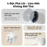 Quạt bàn điều khiển cảm ứng Aecooly, 100 tốc độ, hoạt động yên tĩnh, màn hình kỹ thuật số, pin 8000 mAh, 3 góc xoay, quạt nhỏ chạy bằng pin dùng cho phòng ngủ, cạnh giường, văn phòng và du lịch, vibes mùa hè, dealsforyouday - Ảnh 3
