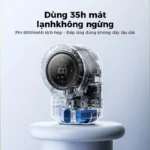Quạt bàn điều khiển cảm ứng Aecooly, 100 tốc độ, hoạt động yên tĩnh, màn hình kỹ thuật số, pin 8000 mAh, 3 góc xoay, quạt nhỏ chạy bằng pin dùng cho phòng ngủ, cạnh giường, văn phòng và du lịch, vibes mùa hè, dealsforyouday - Ảnh 4