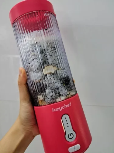 Máy Xay Sinh Tố Cầm Tay Đa Năng Không Dây Lazychef 3i﻿n1 450ml, Máy Xay Tích Điện, Xay Đá Bào photo review