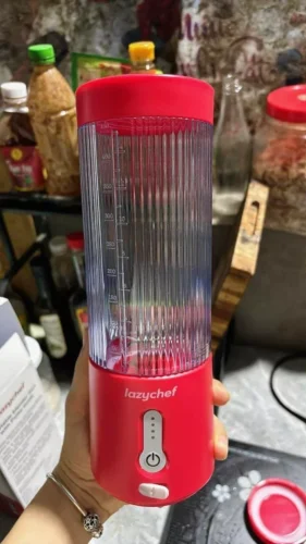 Máy Xay Sinh Tố Cầm Tay Đa Năng Không Dây Lazychef 3i﻿n1 450ml, Máy Xay Tích Điện, Xay Đá Bào photo review