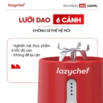 Máy Xay Sinh Tố Cầm Tay Đa Năng Không Dây Lazychef 3i﻿n1 450ml, Máy Xay Tích Điện, Xay Đá Bào - Ảnh 3